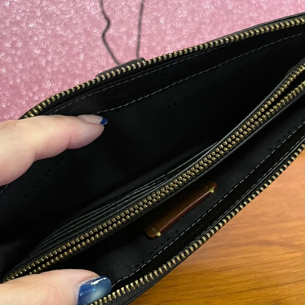 Coach Black Crossbody Bag with Gold Accents